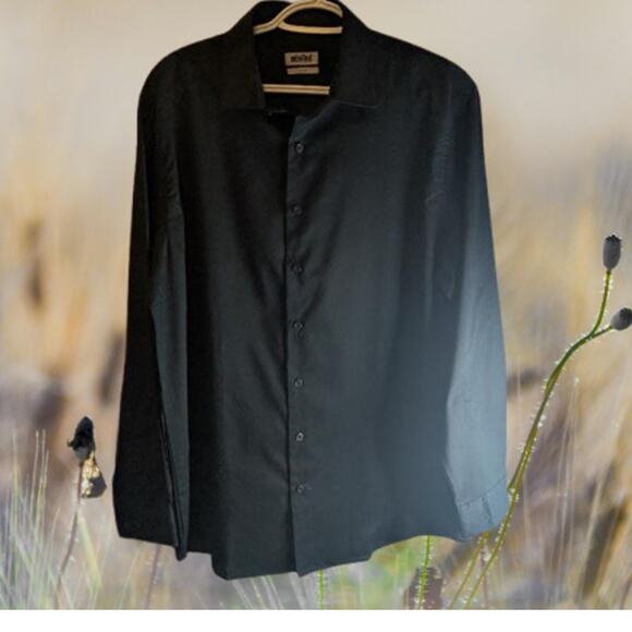 Unlisted Kenneth Cole Large slim fit button down 16-16.5 black men's shirt - Picture 1 of 1